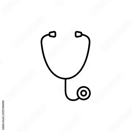 Stethoscope Line Art Icon Vector