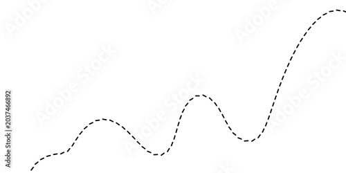 Tableau sur toile Wavy dashed line icon symbolizing dynamic market shifts, progress tracking, data