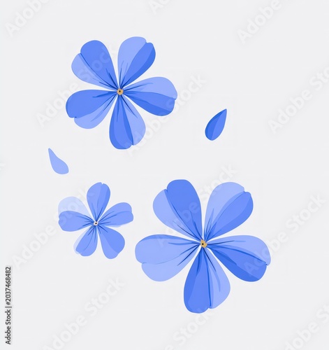 Delicate blue petals drift on a gentle breeze