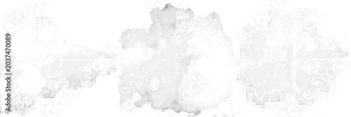 Canvas-taulu Set of three abstract watercolor ink wash stains, soft gray brush blotches isola