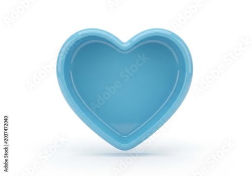 Blue heart shape isolated on transparent background isolated on white background