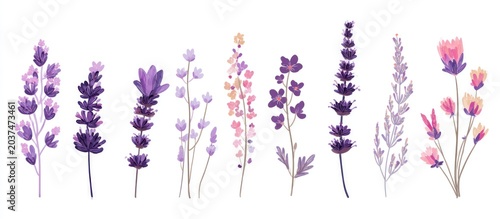 Assorted lavender and purple flowers arrangement