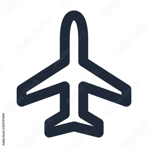 Airplane line icon, travel flight aviation outline symbol