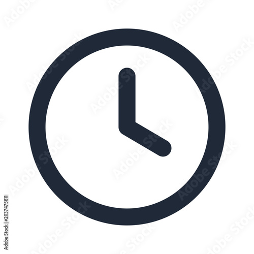 Clock line icon, UI app interface time outline symbol