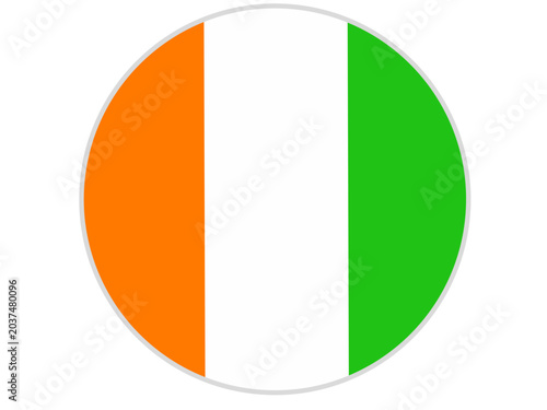 Tablou pe pânză ivory coast flag circle with transparent background