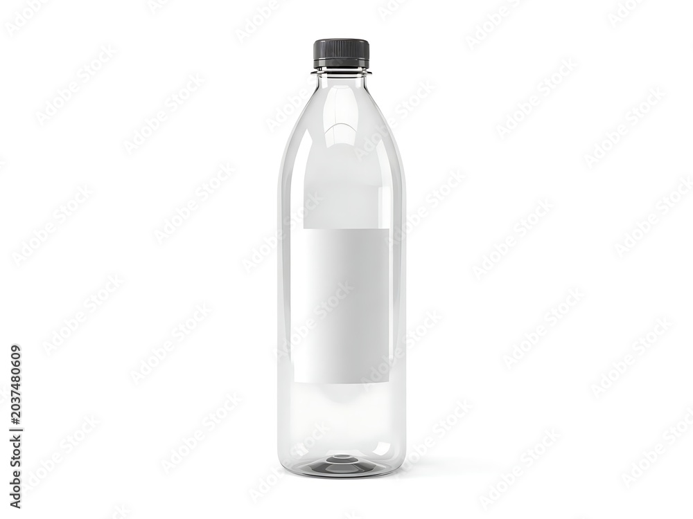 Naklejka premium Clear plastic water bottle with cap