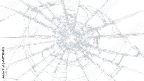 Broken shattered glass bullet hole crash abstract damage design art.