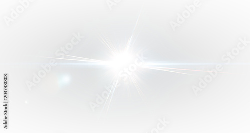 Glowing abstract light line with sparkle lens flare effect, bright vector shine background, transparent motion explosion design with starlight beam and cosmic energy art concept.
