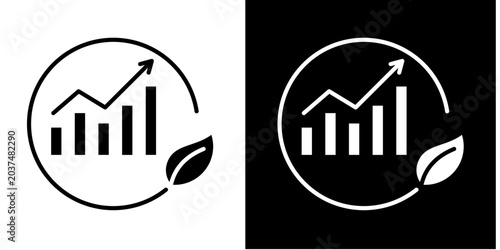 Photos Sustainable Growth  Icon Set White Glyph Style Collection