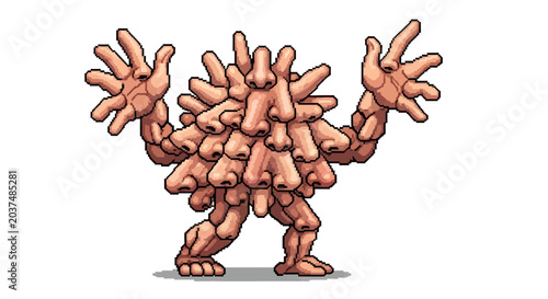 Εκτύπωση καμβά Bizarre Creature Composed Entirely of Human Noses.