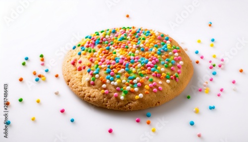 sprinkled cookie on a white background