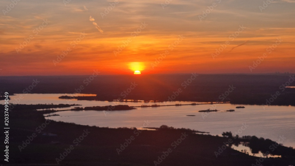 Fototapeta premium sunset in Palava, pavlov, devicky, divci hrady, nove mlyny reservoir