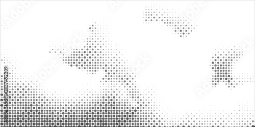 Cuadro en lienzo grunge Halftone white and black dots pattern and black gradient grunge texture background