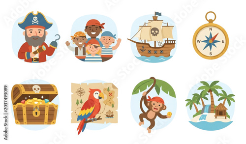 Photography Pirate themed illustrations for kids