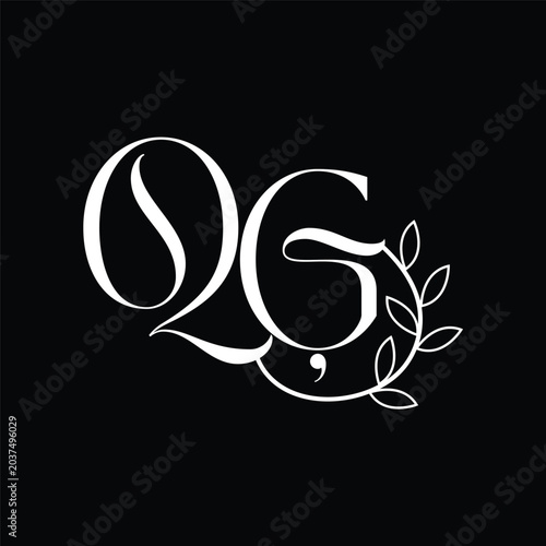 Initial letter QG logo design 
