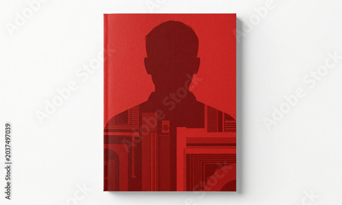 centered sheet vibrant red cardboard coarse textured grain surface sits atop smooth white studio backdrop soft