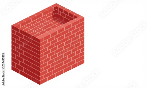 distressed red brick wall texture fills frame receding infinity subtle gradient shadows soft diffused studio