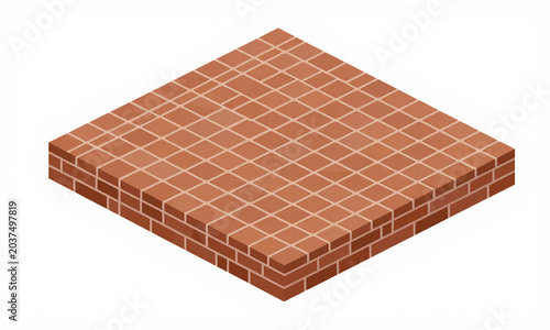 photorealistic image repeating brown brick wall texture subtle even lighting casting gentle highlight