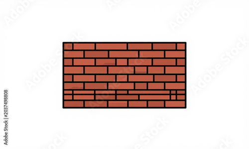 red brick wall seamless pattern brown stone blocks set flat white studio backdrop even lighting