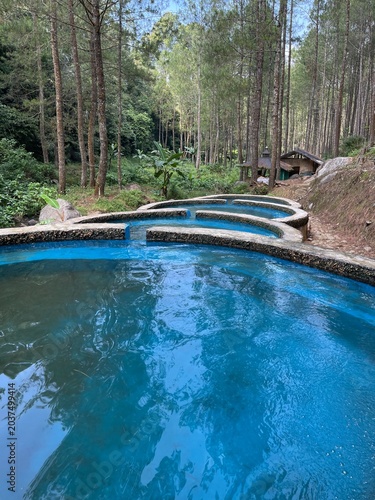 swimming pool in summer