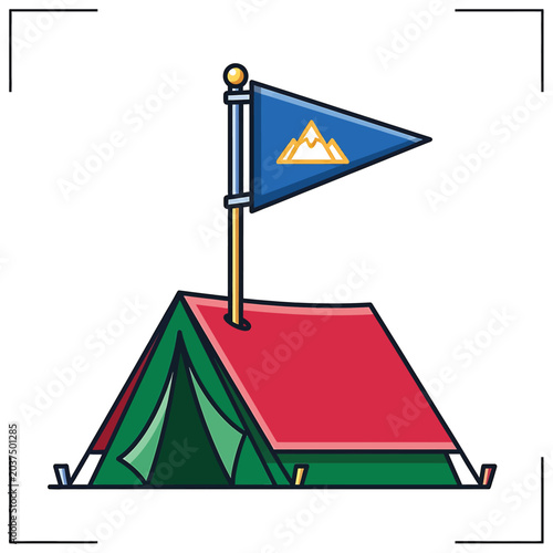 Fotografie Colorful tent with flag on top.