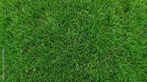 Vibrant green grass texture from an aerial perspective, showing dense blades and natural growth.
