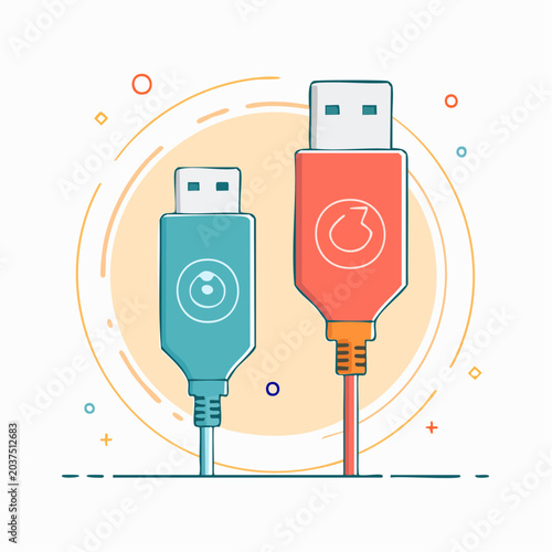 Two USB Cables Connected