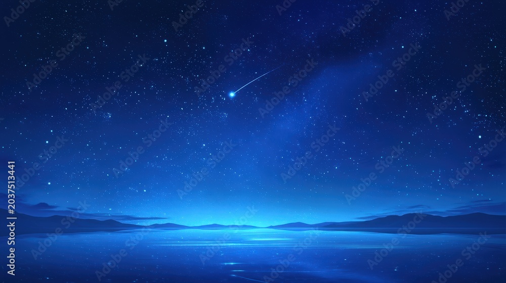 Fototapeta premium 満天の星空と流れ星
