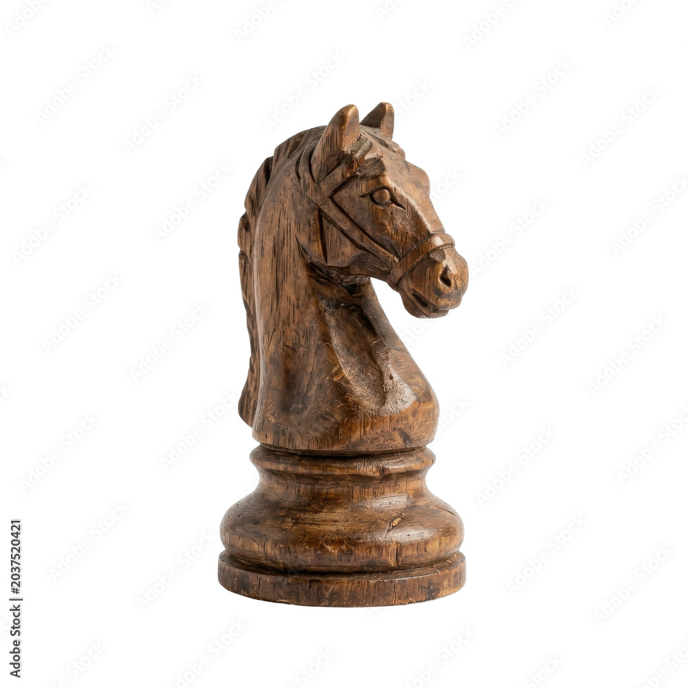 Fototapeta premium Wooden chess knight piece