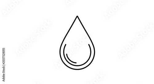A simple black line drawing of a water droplet.