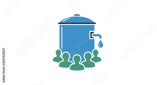 Water supply icon with people.