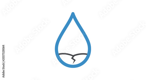 A blue water droplet icon with a black line.