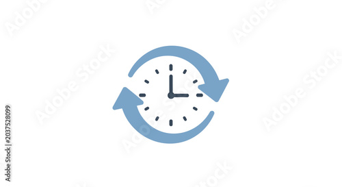 Circular clock icon with arrows.