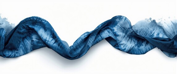 Abstract hand painted blue and black tie dye fabric texture