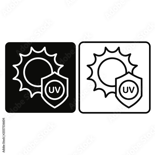 UV Sun Rays Protection Icon sign