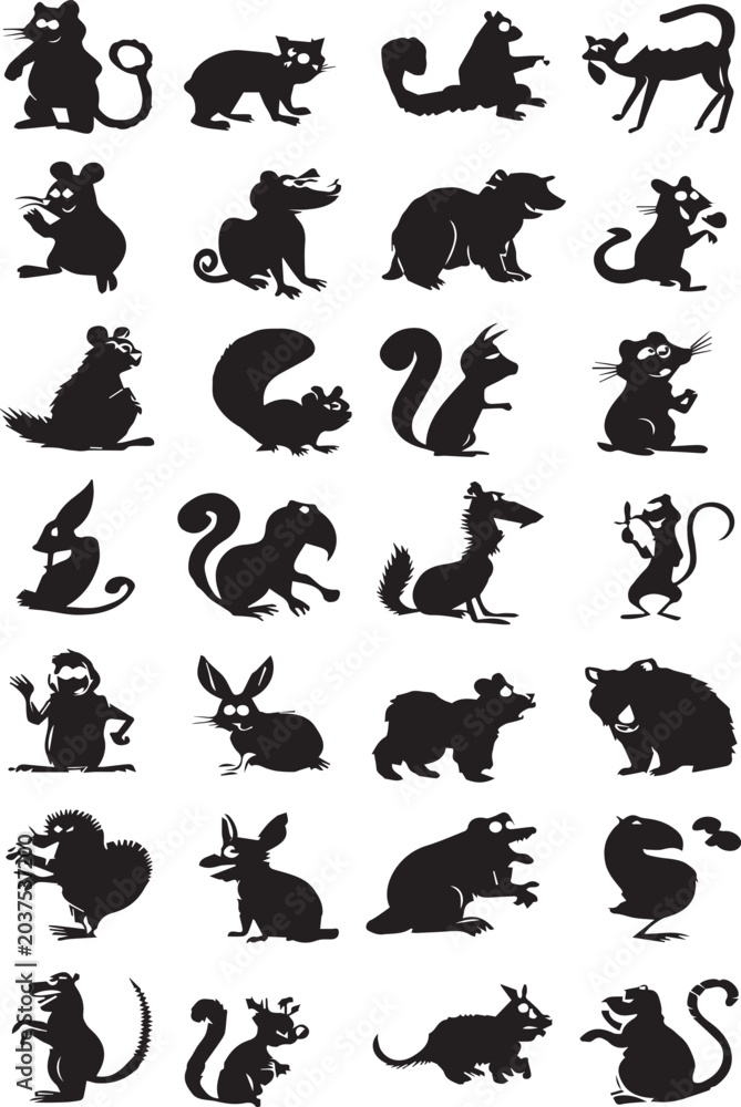 Fototapeta premium silhouettes of animals