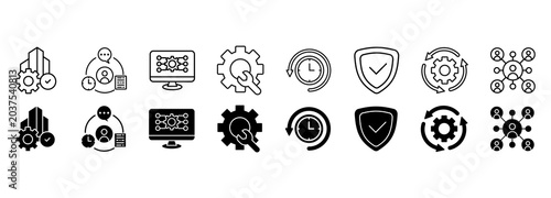 Foto Industrial control system, enterprise and management Vector Illustration