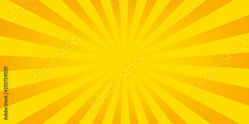 Yellow sunburst vector background with radiant rays. A vibrant, eye-catching design perfect for advertisements, websites, presentations, and various graphic projects.