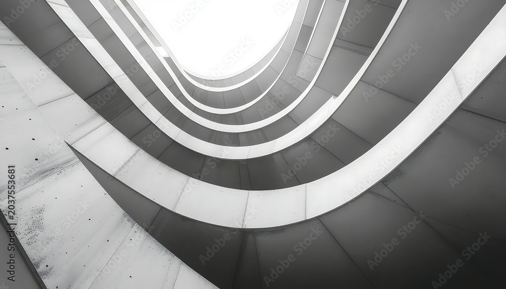 Obraz premium Abstract Architecture Spiral Concrete Staircase Design