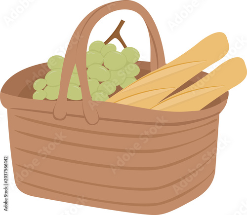 Picnic basket PNG isolated on transparent background