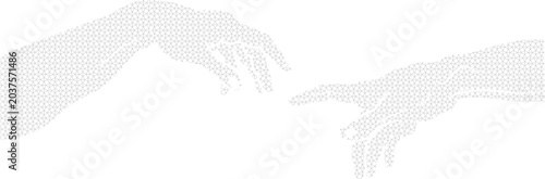 Tableau sur toile hand sag  connecting  hand male female