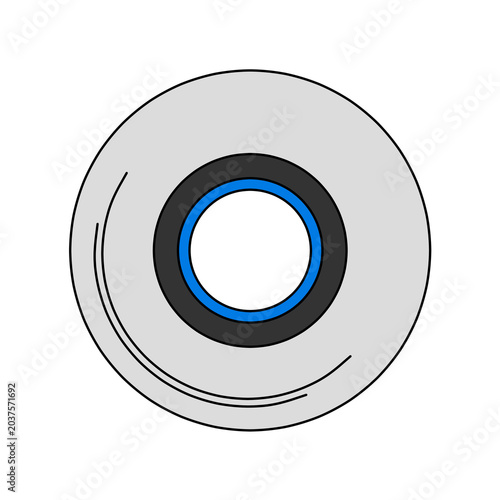 Schilderij op canvas Blue cellophane tape roll front view isolated on transparent background flat ico