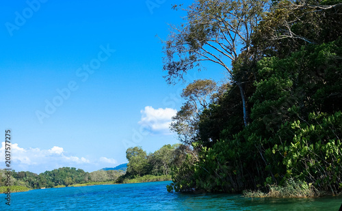 Gatun Lake is an artificial lake in Panama, traversed by the navigable link connecting the Atlantic and Pacific Oceans. It serves primarily as a freshwater reservoir. 