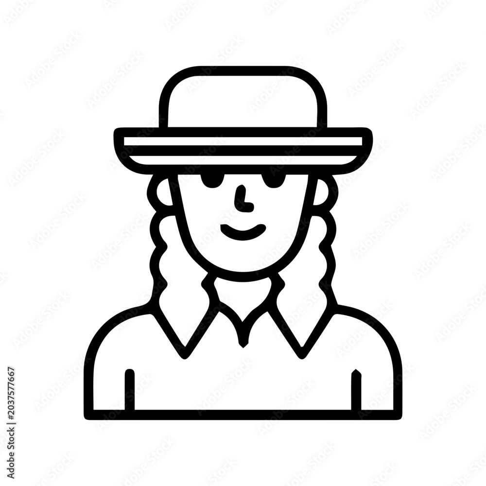 Fototapeta premium Person with hat icon