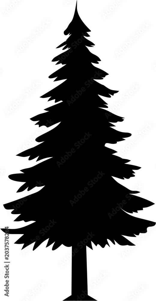 Obraz premium Evergreen Silhouette: Coniferous Tree Graphic
