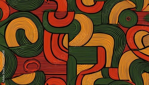 abstract geometric seamless pattern background with simple geometric hand drawn shapes and lines africa inspired wallpaper backdrop print for kwanzaa juneteenth black history month