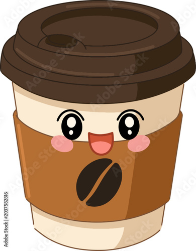 Cute Coffee Cup Character Drink