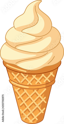 Ice Cream Cone Dessert Illustration