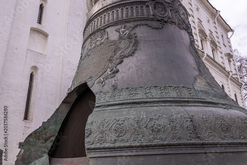 The Tsar Bell is a monument of Russian bell art of the XVIII century. A huge bell on the territory of the Moscow Kremlin. The broken bell. The bell made of bell bronze split during the fire.