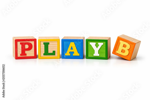 Colorful Wooden Alphabet Blocks PLAY